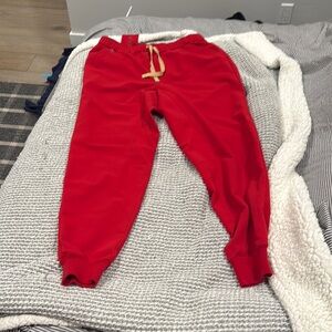 Figs Red Jogger Scrub Pants